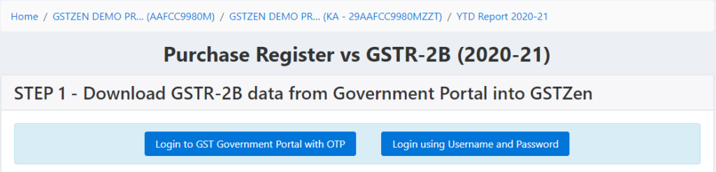 GST Portal login through GSTZen